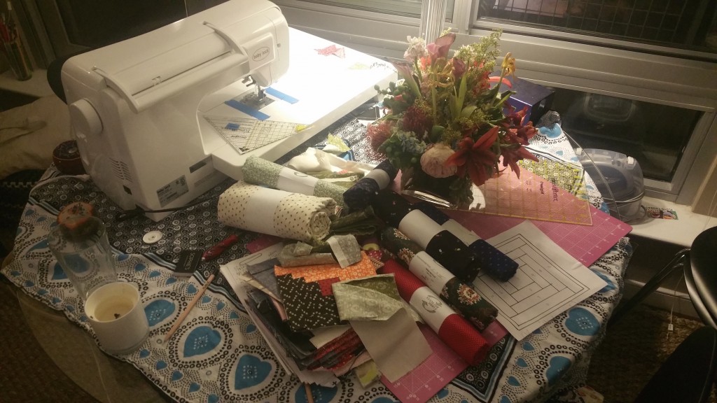 My sewing table, about two minutes ago. Its state has not changed. Photo: Mary Fons
