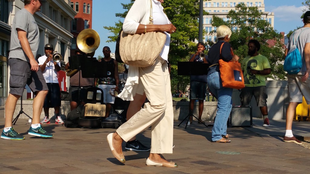 Lady in White, 2015. Navy Yard Plaza, Washington, DC. Photo: Me