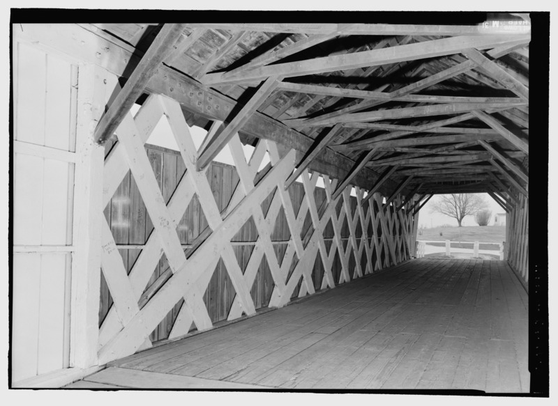 Interior, Imes covered bridge in Madison County (my home county in Iowa.) Photo: Wikipedia.