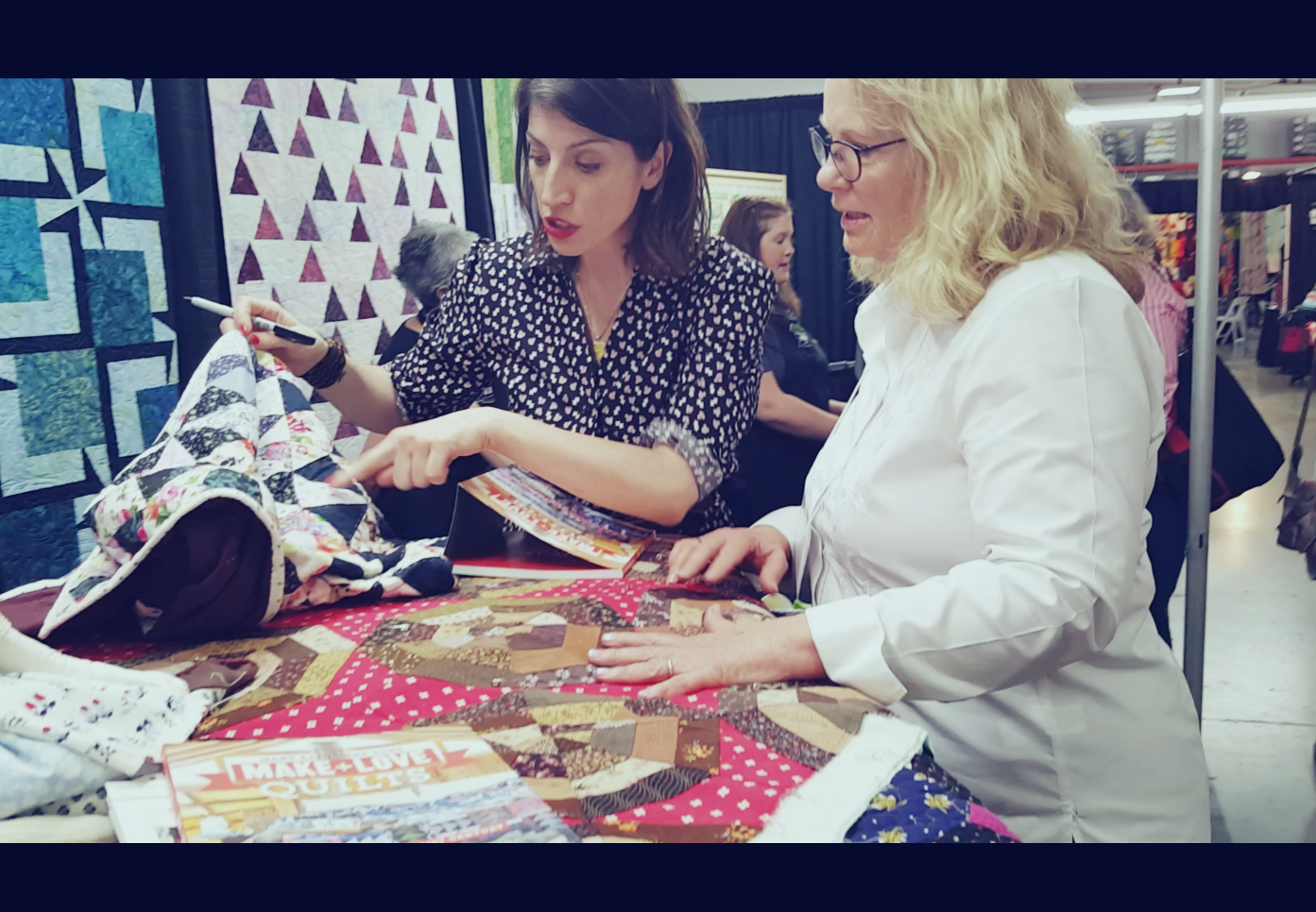 Book-signin' and quilt-rappin' in Portland today. Photo: Amber at EE Schenck.