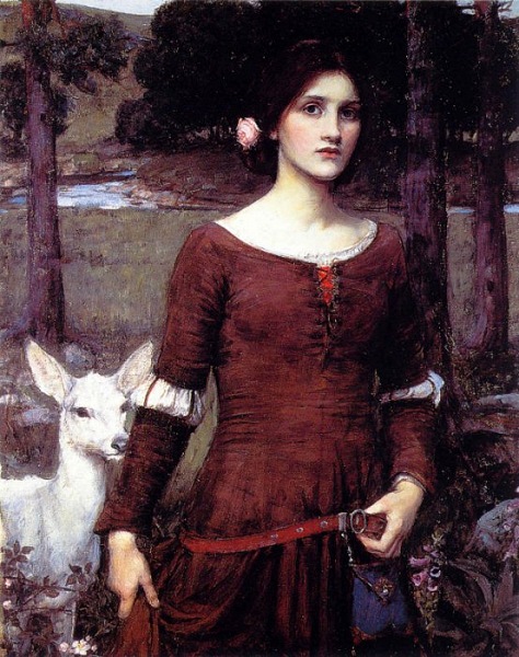 The Lady Clare, by John William Waterhouse , 1900. [Based on the poem "The Lady Clare" by Alfred Lord Tennyson.] Image: Wikipedia.