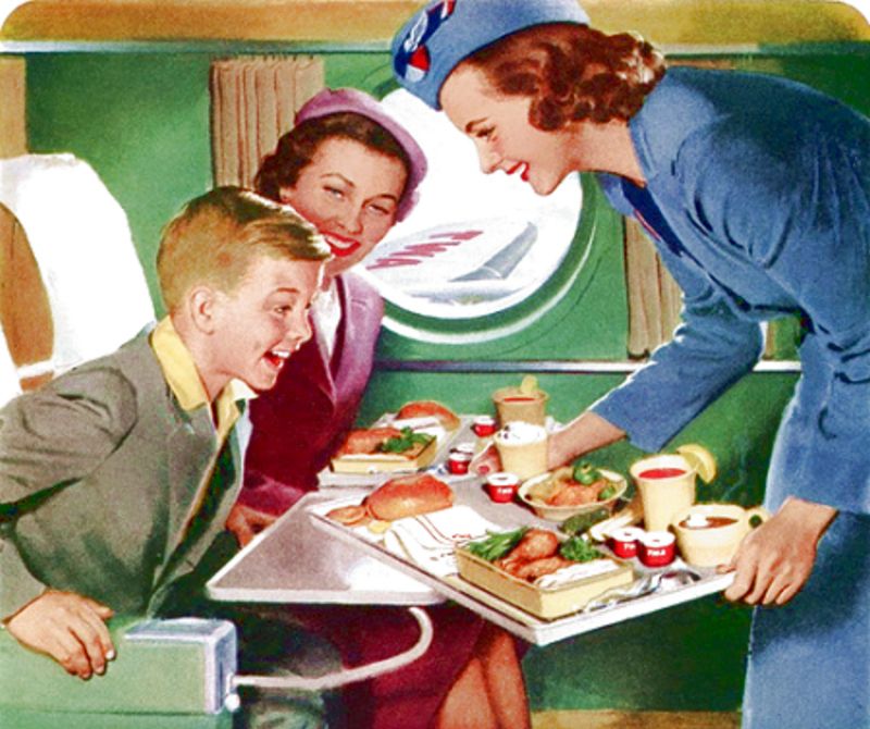 Airline meal ad detail, c. 1953. Image: Wikipedia.