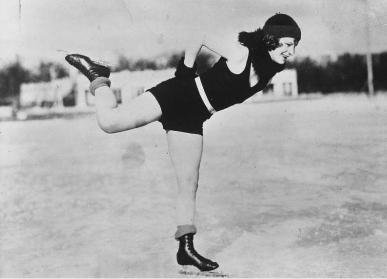 Woman ice skating, 1930. Photo: Wikipedia.