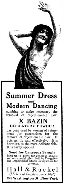 Advertisement for depilatory cream, c. 1915. Image: Wikipedia.