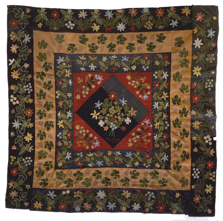 Quilt top by Frances M. Jolly, c. 1839. Image: National Museum of American History. 