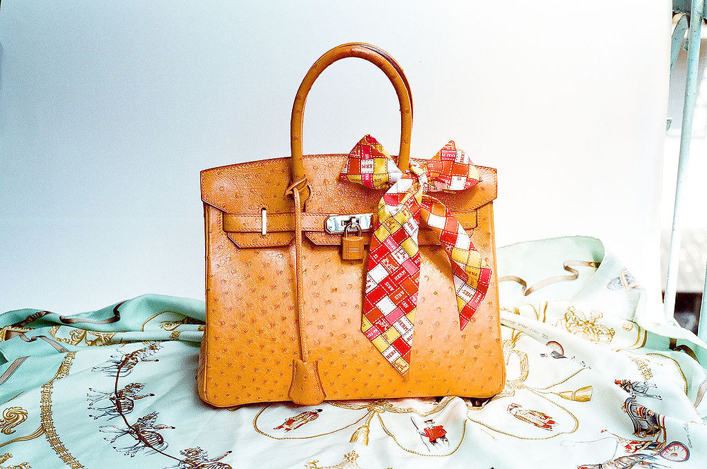 This one's leather. Hermes Ostrich Birkin Bag. Photo: Wikipedia. 
