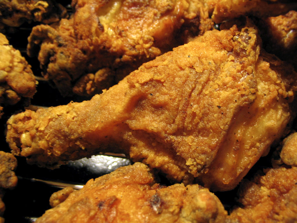 Fried chicken. Not pictured: Wipes! Image: Wikipedia.