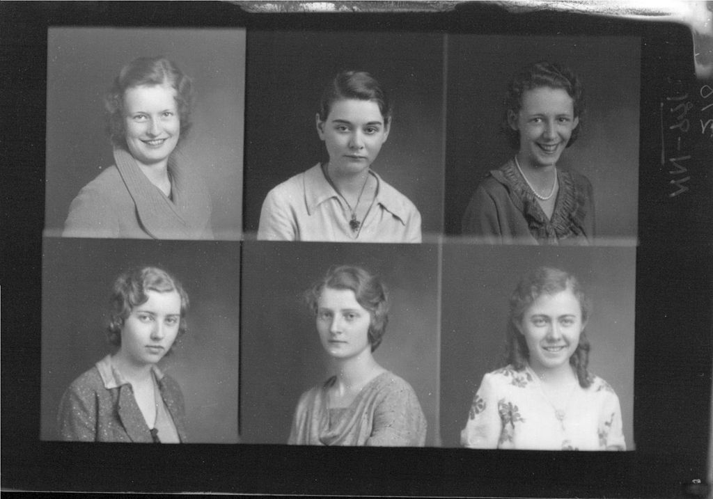 High school yearbook photos from 1942, somewhere in the middle west. Image: Wikipedia.