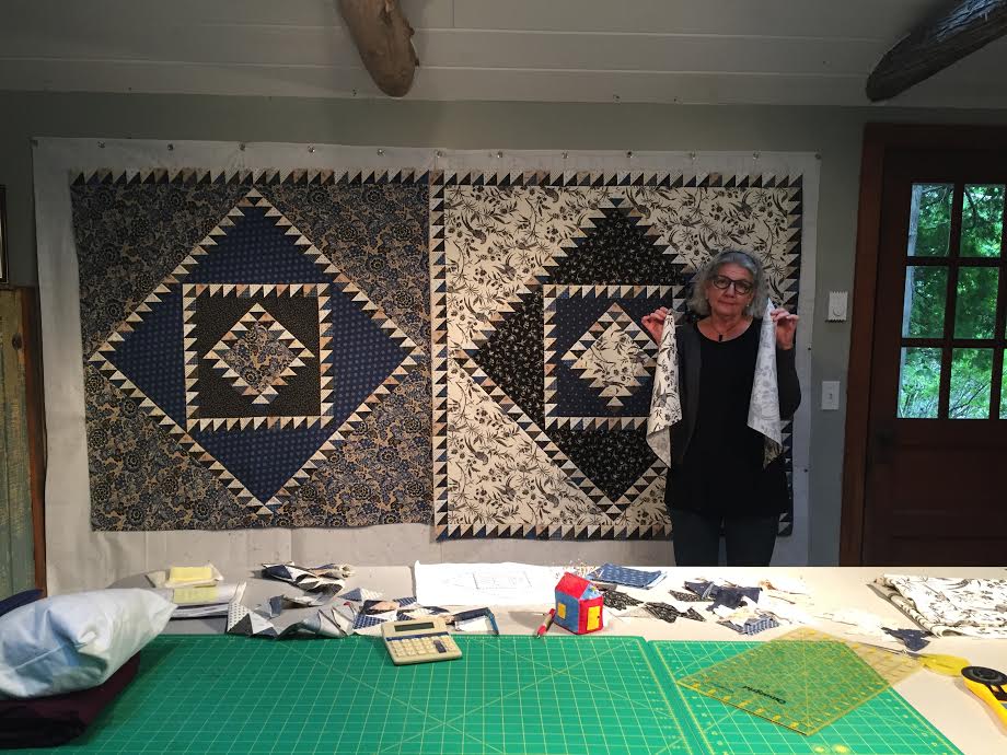 That's the quilt in progress. And that's my sad mom. We're up at the lake house. It's time to crowdstash. Image: Me