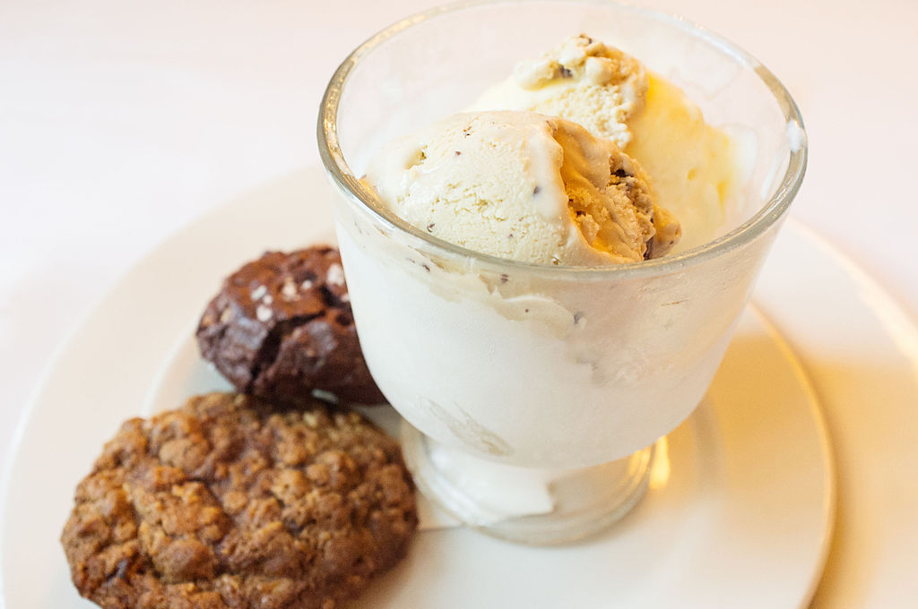 Really, the perfect picture for Mark's post is this image of homemade buttermilk ice cream with espresso-chocolate chip cookies. Image: Wikipedia.